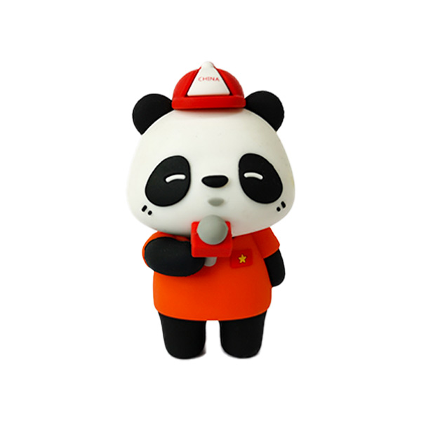 pvc软胶盲盒 手办 公仔 工艺品定制 — 熊猫记者  pvc软胶公仔(实拍